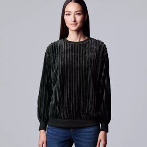 Simply Vera by Vera Wang Black Soft Plush Sweater Size Small